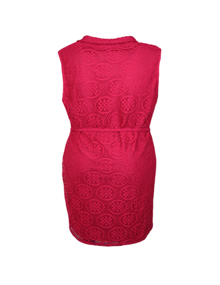 Vestido-talla-grande-2XL-encaje-a-la-rodilla-rojo-manga-cisa-R0355