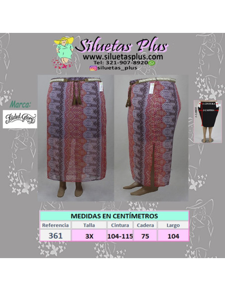 Falda-talla-grande-3XL-tonos-rojos-con-correa-de-fleco-R0361