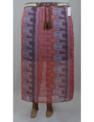 Falda-talla-grande-3XL-tonos-rojos-con-correa-de-fleco-R0361