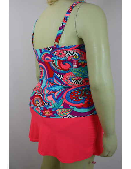 Vestido-de-baño-talla-grande-XL-dos-piezas-con-falda-Catalina-R0369