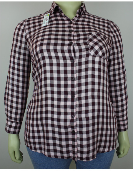Camisa-leñadora-talla-grande-2XL-a-cuadros-para-mujer-R0386