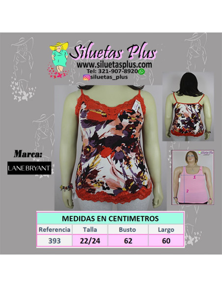 Blusa-talla-grande-3XL-de-tiras-anaranjada-encaje-R0393