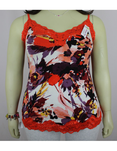 Blusa-talla-grande-3XL-de-tiras-anaranjada-encaje-R0393