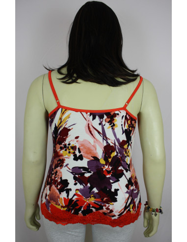 Blusa-talla-grande-3XL-de-tiras-anaranjada-encaje-R0393