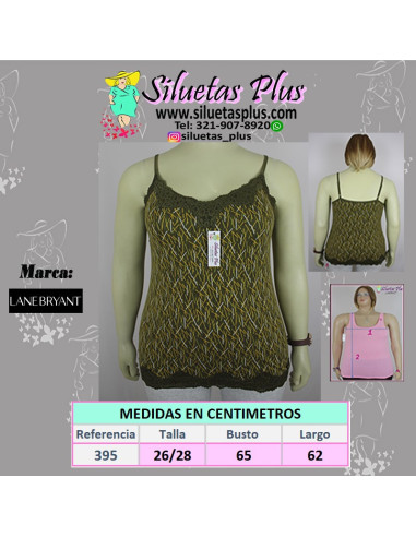 Blusa-talla-grande-4XL-de-tiras-verde-encaje-R0395