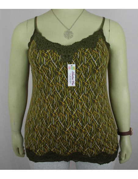 Blusa-talla-grande-4XL-de-tiras-verde-encaje-R0395