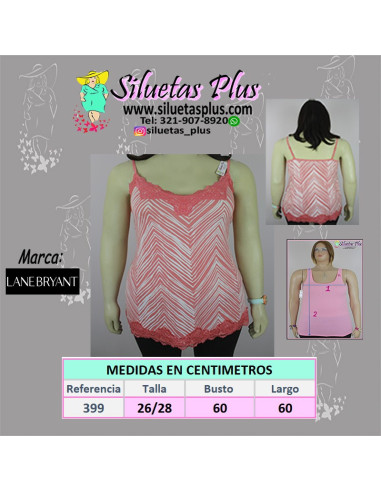 Blusa-talla-grande-4XL-de-tiras-salmón-encaje-R0399