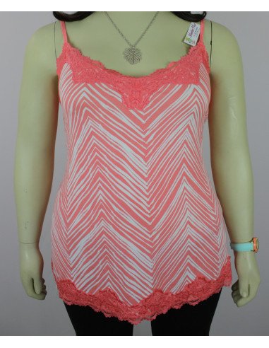 Blusa-talla-grande-4XL-de-tiras-salmón-encaje-R0399
