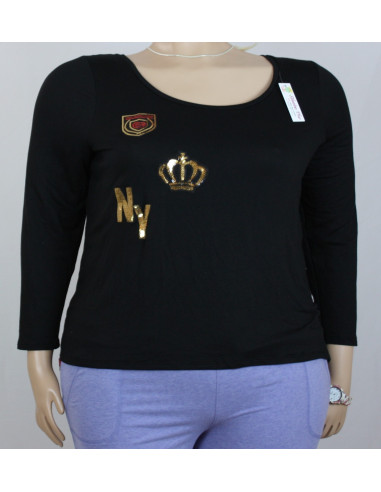 Blusa-talla-grande-4XL-manga-larga-negra-mujer-con-detalle-en-lentejuelas-R0408