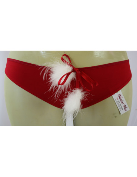 Panty-talla-grande-XL-sexi-rojo-con-detalle-de-felpa-blanca-CACIQUE-R0423