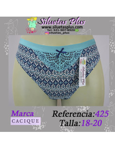 Panty-talla-grande-2XL-clásico-verde-con-malla-CACIQUE-R0425