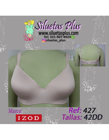 Brassier-talla-grande-42DD-busto-pesado-camisetero-rosado-IZOD-R0427
