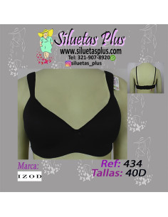 Brassier-talla-grande-40D-busto-pesado-camisetero-negro--IZOD-R0434