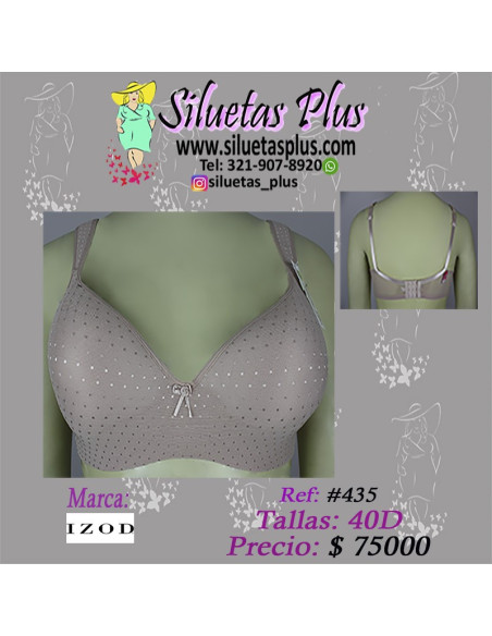 Brassier-talla-grande-40D-busto-pesado-camisetero-beige-IZOD-R0435