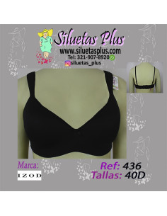 Brassier-talla-grande-40D-busto-pesado-camisetero-negro--IZOD-R0436