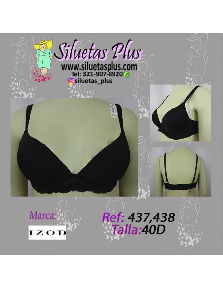 Brassier-talla-grande-40D-busto-pesado-negro--IZOD-R0437