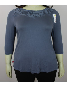 Blusa-talla-grande-3XL-gris-cuello-redondo-R0440 2