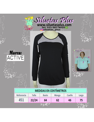 Saco-talla-grande-3XL-negro-con-adorno-en-el-cuello-para-mujer-gordita-ACTIVE-R0451