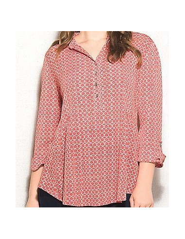 Blusa-talla-grande-XL-anaranjada-estampada-para-mujer-gordita-DRESSBARN-R0487