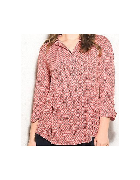 Blusa-talla-grande-XL-anaranjada-estampada-para-mujer-gordita-DRESSBARN-R0487