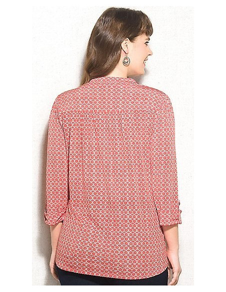 Blusa-talla-grande-XL-anaranjada-estampada-para-mujer-gordita-DRESSBARN-R0487