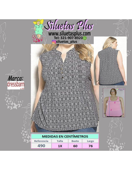 Blusa-talla-grande-XL-estampada-manga-sisa-para-mujer-gordita-DRESSBARN-R0490