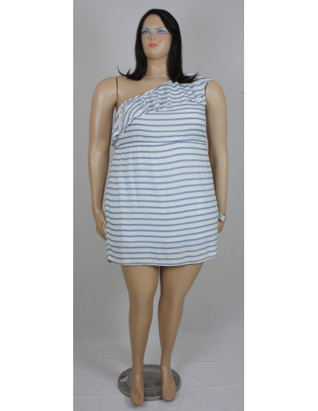 Vestido-corto-talla-grande-2XL-blanco-con-rayas-azules-marca-OLD-NAVY-R0514-
