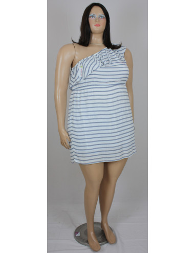 Vestido-corto-talla-grande-2XL-blanco-con-rayas-azules-marca-OLD-NAVY-R0514-