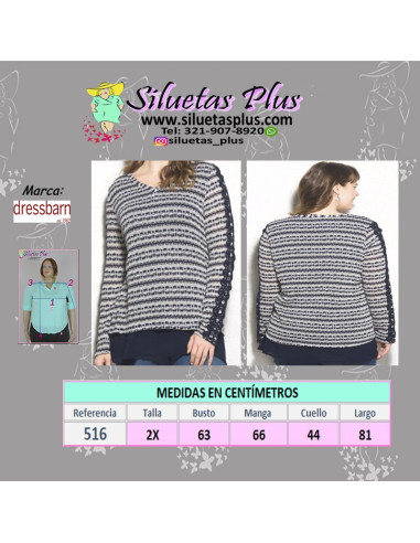 Saco-talla-grande-2XL-negro-con-blanco-manga-larga-marca-DRESSBARN-R0516