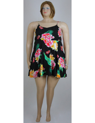 Vestido-corto-talla-grande-2XL-negro-con-flores-marca-OLD-NAVY-R0525