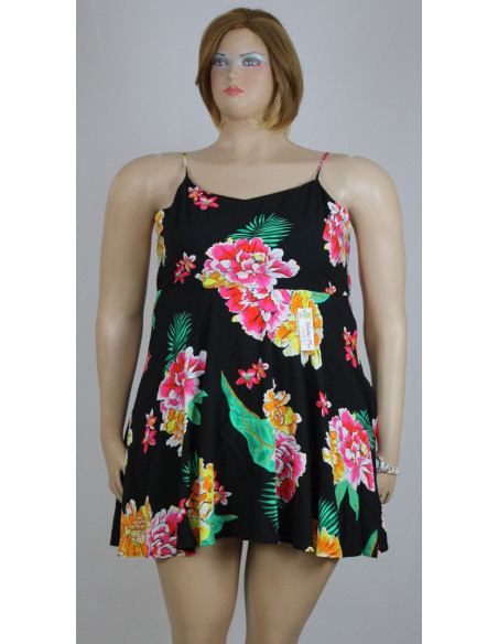 Vestido-corto-talla-grande-2XL-negro-con-flores-marca-OLD-NAVY-R0525