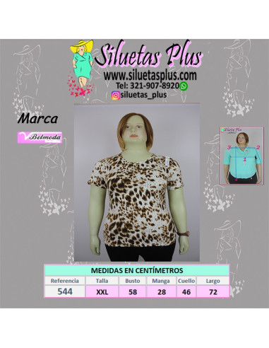 Blusa-talla-grande-2XL-estampado-animal-print-manga-corta-BELMODA-R0544