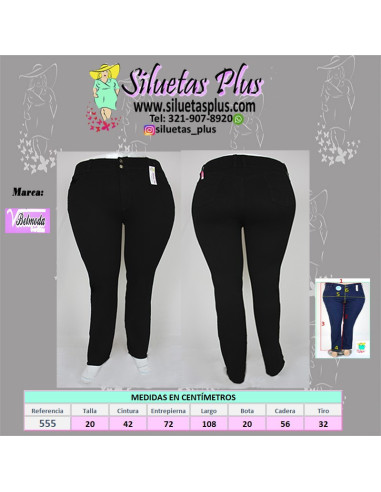 Pantalon-jean-talla-grande-20-negro-cierre-con-cremallera-bota-recta-BELMODA-R0555