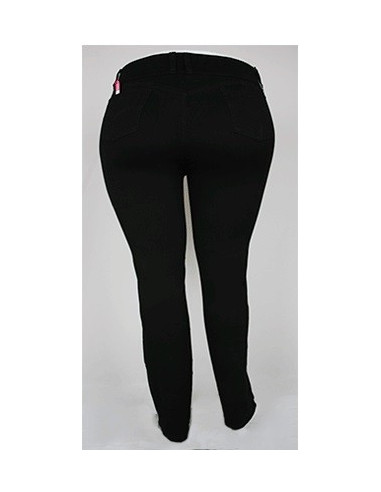 Pantalon-jean-talla-grande-26-negro-cierre-con-cremallera-bota-recta-BELMODA-R0556