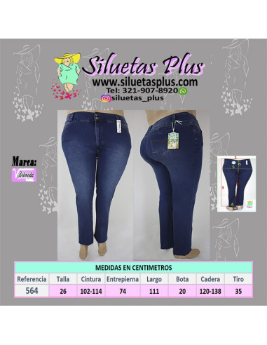 Pantalon-jean-talla-grande-26-azul-oscuro-bota-recta-cinco-bolcilos-BELMODA-R0564