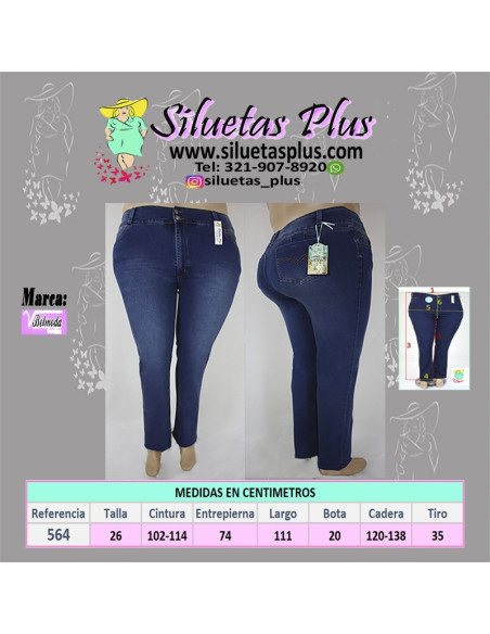 Pantalon-jean-talla-grande-26-azul-oscuro-bota-recta-cinco-bolcilos-BELMODA-R0564
