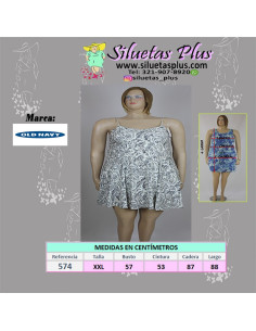 Vestido-corto-talla-grande-2XL-blaco-con-flores-negras-OLD-NAVY-R0574