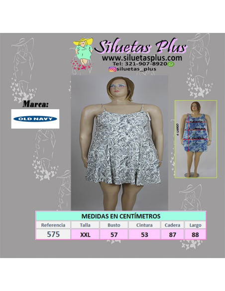 Vestido-corto-talla-grande-2XL-blaco-con-flores-negras-OLD-NAVY-R0575