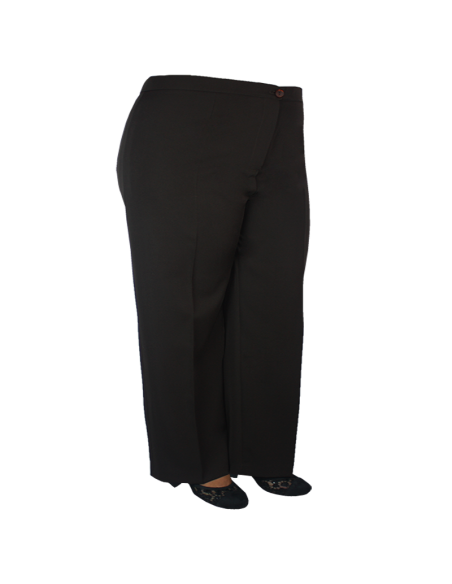 Pantalon-talla-grande-18-café-en-tela-bota-recta-con-cadera-ajustable-R0578