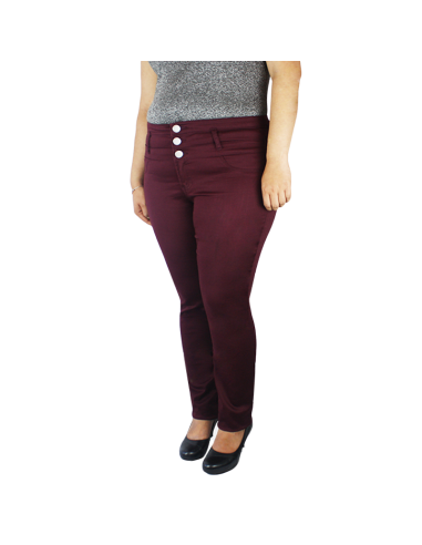 Pantalon-talla-grande-gordita-16-vinotinto-en-dril-bota-tubo-con-pretina-alta-BOUNDARIES-R0582