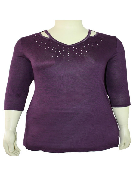 Blusa-talla-grande-gordita-3XL-morada-manga-3/4-FADED-GLORY-R0601-3XL-M-01