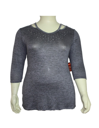 Blusa-talla-grande-gordita-2XL-gris-manga-3/4-FADED-GLORY-R0601-2XL-G-01