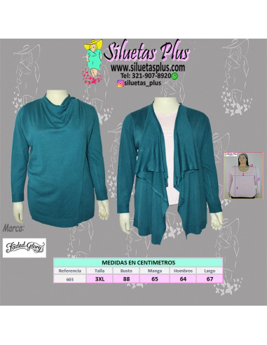Cardigan-talla-grande-gordita-3XL-verde-para-protegerte-del-frio-FADED-GLORY-R0603-3XL-VM