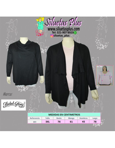 Cardigan-talla-grande-gordita-3XL-negro-para-protegerte-del-frio-FADED-GLORY-R0603-3XL-N