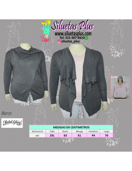 Cardigan-talla-grande-gordita-2XL-gris-para-protegerte-del-frio-FADED-GLORY-R0603-2XL-G