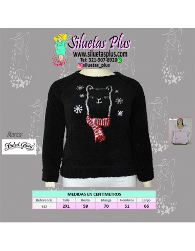Saco-talla-grande-gordita-2XL-tela-ovejera-negro-FADED-GLORY-R0612-2XL