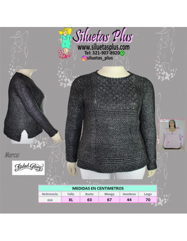 Saco-talla-gande-gordita-XL-negro-cuello-redondo-manga-larga-FADED-GLORY-R0614