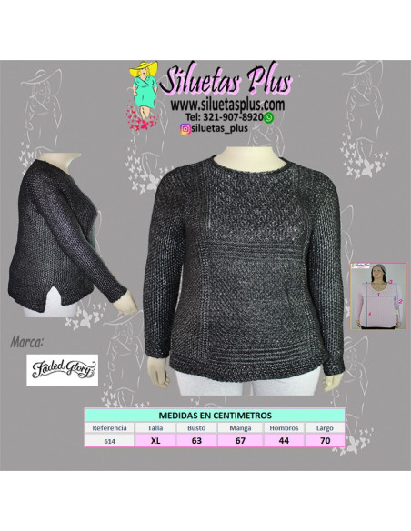 Saco-talla-gande-gordita-XL-negro-cuello-redondo-manga-larga-FADED-GLORY-R0614