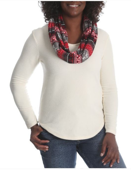 Saco-talla-grande-gordita-XL-tela-suave-con-bufanda-en-tonos-rojos-RIDERS-BY-LEE-R0624