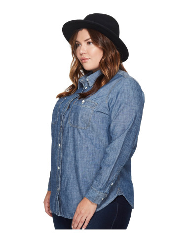 Blusa-talla-grande-gordita-3XL-azul-en-jean-manga-larga-LEVIS-R0628-3XL